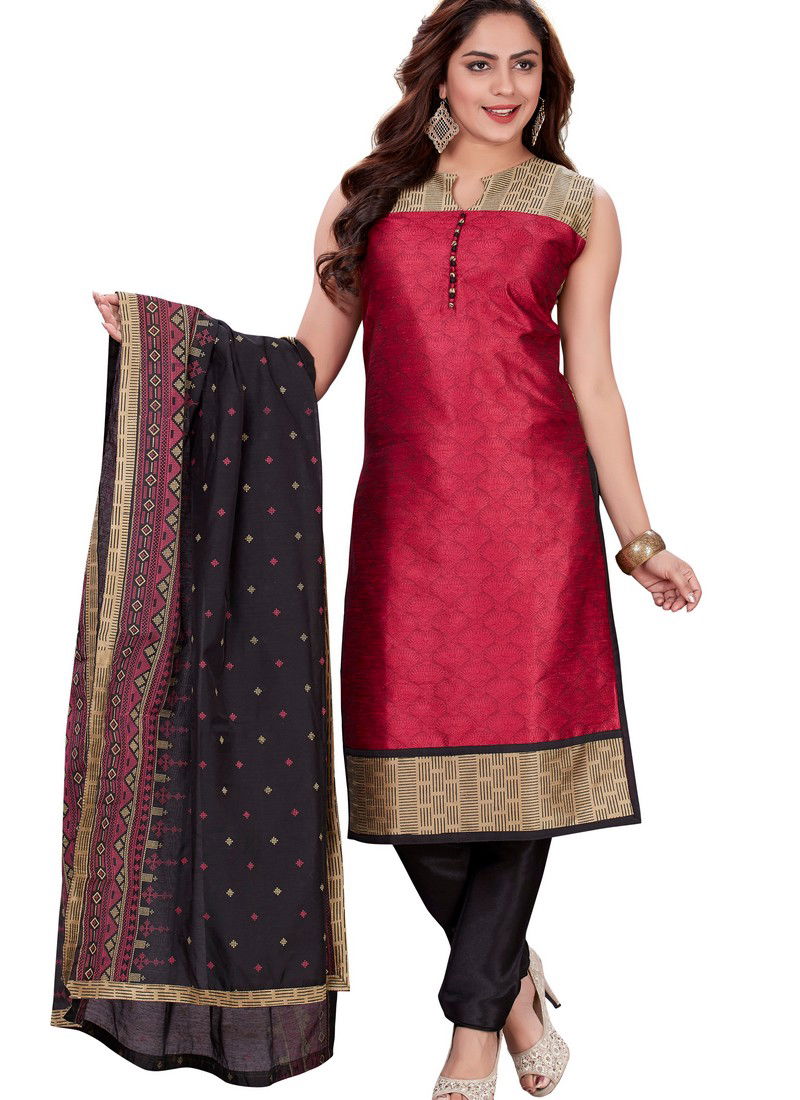 N F CHURIDAR 08 Latest Fancy Designer Festive Wear Chanderi Silk Resam Embroidery Work Heavy Salwar Suit Collection